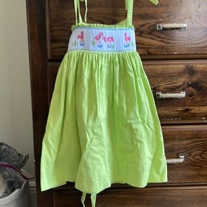Flamingo smocked dress